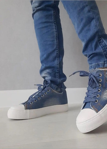 Синие женские синие джинсовые кеды Gogc джинсові