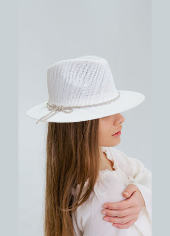 Шляпа Федора со стразовой веревкой белая D.Hats (283022819)