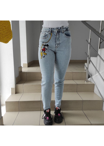 Джинси МОМ стрейч Миккі Маус 25 світло-блакитні Bella - (363053964)