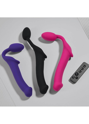 Безремінний страпон з вібрацією Vibrating Fuchsia L, діаметр 3,7см, пульт ДК, регульований - CherryLove Strap-On-Me (366962601)