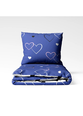 Евро комплект постельного белья с наволочками 50*70 см, 115 гр/м2 Navy Blue Love Синий (17650200215) ТЕП (365851895)