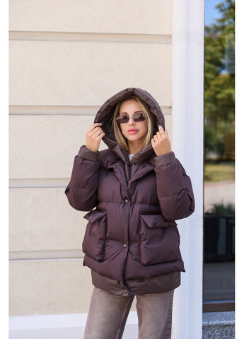 Темно-коричневая зимняя куртка MN