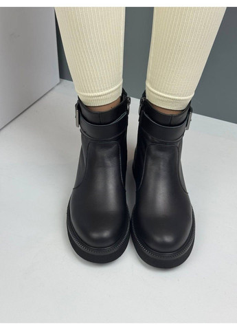 563 Черевики Демісезонні чорні шкіряні на підборі Vanessa (372384856)