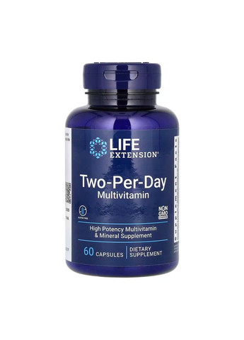 Мультивитамины для приема дважды в день Two-Per-Day Multivitamin – 120 капсул Life Extension (285790091)