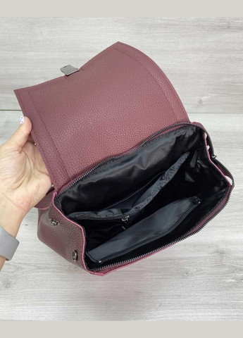 Женский рюкзак сумка бордового цвета «Луи» кожзаменитель в комбинации с замшем WeLassie (298570080)