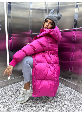 Малиновый зимний Пуховик No Brand