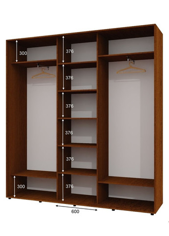 Шафа-купе тридверна 230*45*220 см Горіх лісовий 3 двері Дзеркало ШК-04 Алекса (356773119)