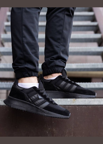 Черные всесезонные кроссовки Vakko Adidas Retropy F2 Total Black