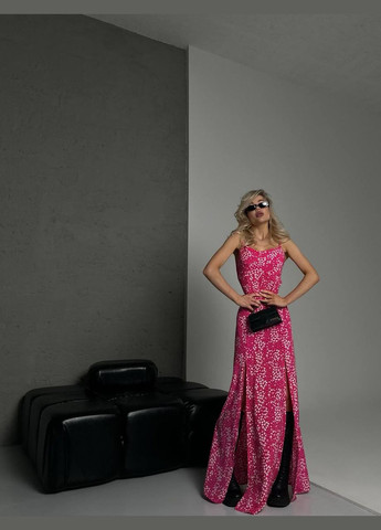 Рожева жіноча максі сукня із софту колір рожевий р.46/48 453162 New Trend