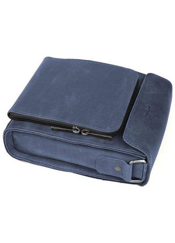 Сумка месенджер через плече чоловіча шкіряна Синій 35640 TARWA (334285435)