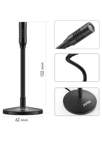 Микрофон K050, Black, USB, на подставке, регулируемый угол, 2 м, -47 дБ Fifine (360402360)