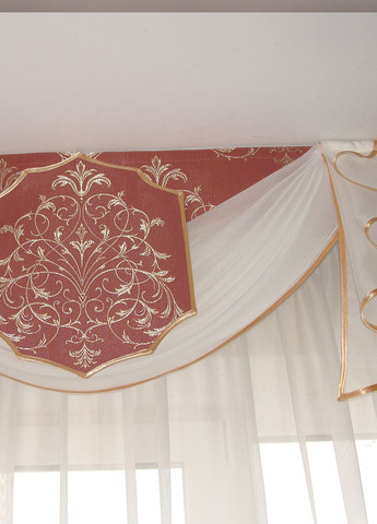 Жорсткий ламбрекен Корона 2м рожевий (141_3ж) Firanka Damask (345733301)