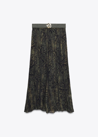 Разноцветная с анималистичным узором юбка Zara