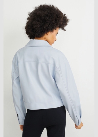 Блакитна демісезонна куртка з еко шкіри C&A