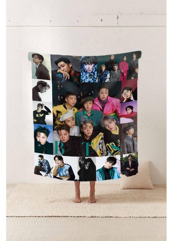 Плед плюшевий подарунковий 3D BTS №2 160х200 см No Brand (358101087)