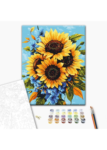 Картина по номерам Букет подсолнухов 40 х 50 BS54376 Brushme (359404472)