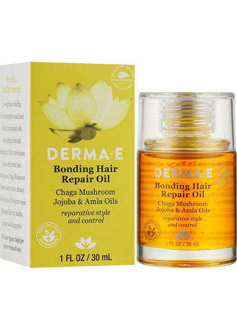 Восстановительное средство для волос с маслами чаги, жожоба и амлы Bonding Hair Repair Oil 30ml. Derma E (368652825)