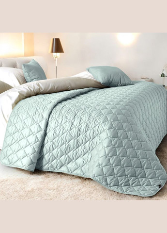 Двухстороннее покрывало Стиль Cube 140х210 см с антиаллергенным волокном, мята/св. серый (8-32403*007) IDEIA (311226024)