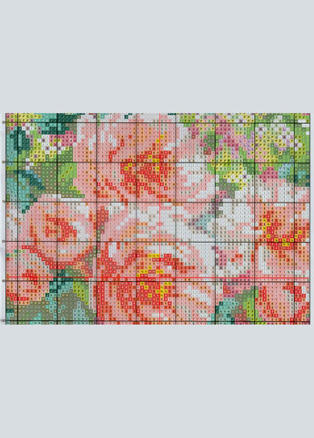 Набір для вишивання за нанесеною на канву схемою "Bunch of Flower".AIDA 11CT printed, 64*51 см Joy Sunday (313613275)
