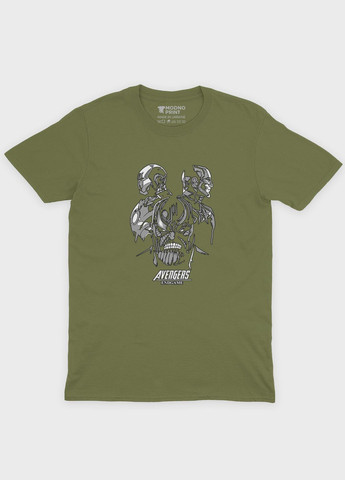 Хакі (оливкова) чоловіча футболка з принтом супезлодія - танос (ts001-1-hgr-006-019-013) Modno