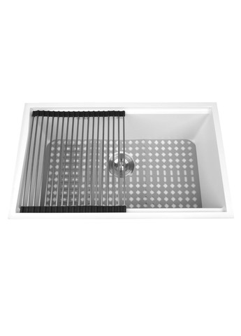 Белая мойка на кухню под столешницу 1.5 мм из нержавеющей стали Nett NW-7042 (352261591)