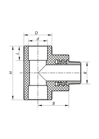 Трійник НР 25x1/2M PPR K0109.PRO (KP0130) KOER (315442374)
