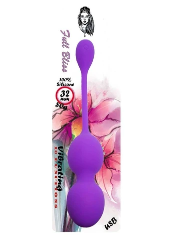 Вагінальні віброкульки - Vibrating Kegel Balls Purple, 32 мм, 80 г Boss Series (383107378)