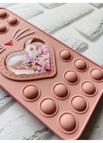 Чехол Попит Антистресс Поп-Ит Pop It для Samsung Galaxy A12 Котик с сердечком. Creative (359499815)