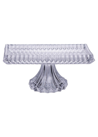 Тортовница прямоугольная на ножке стеклянная подставка для тортов десертов капкейков пирожных Yiwu (370432367)