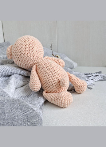 Игрушка вязаная крючком, мишка плюшевый светло-персиковый, 17 см, ручная работа Hand Made (339869507)