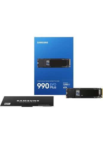 Накопитель SSD 4ТB 990 EVO Plus M.2 2280 PCIe 5.0 x2 NVMe V-NAND TLC (MZ-V9S4T0BW) Samsung (336959480)