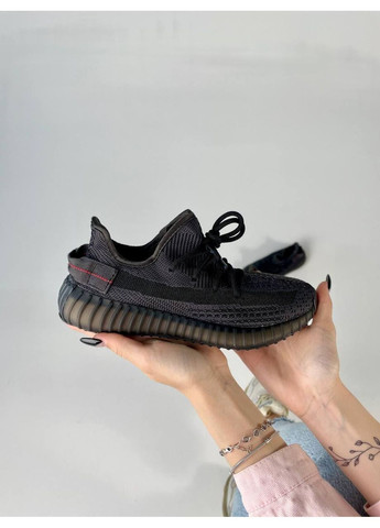 Черные демисезонные кроссовки мужские adidas yeezy boost 350 black адидас изи буст No Brand
