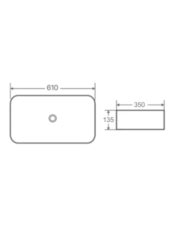 Раковина накладна Tern 610x350x135 мм, White, прямокутна, без донного клапана QT17118140W Qtap SD00052922 (380881862)