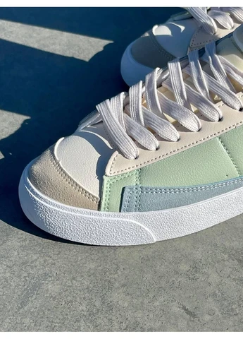 Зелені літні кросівки nike blazer low 77 vintage leather green beige найк блейзер зелені No Brand