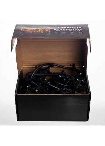 Гирлянда Бахрома уличная 200 LED 12 м от сети черная нить, белый No Brand (369960277)