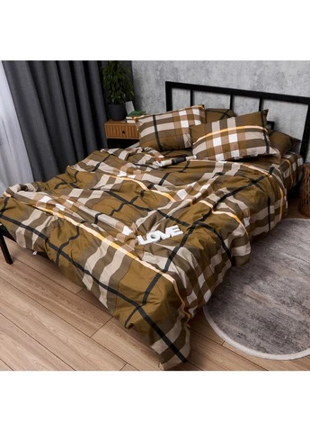 Комплект постельного белья Micro-satin Premium Полуторный Евро 160х220 наволочки 4х50х70 (MS-820016053) Moon&Star Mocha Check (400230006)