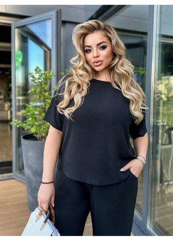 Ідеальний вільний костюм, мод СЕН-178, чорний, розмір 52-54 No Brand (355469792)