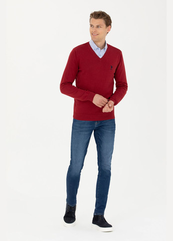Бордовый свитер u.s. polo assn. мужской U.S. Polo Assn.