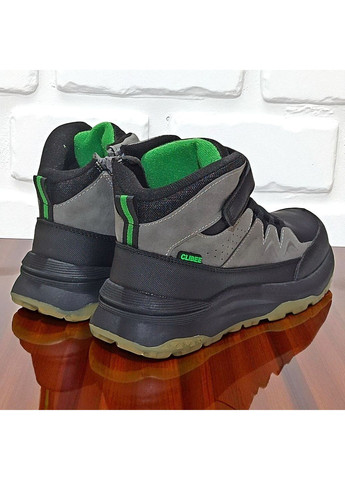 Утеплені демісезоні підліткові черевики хайтопи на липучці для хлопчика підлітка на флісі Клібі Clibee (362200604)