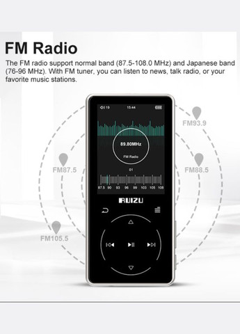 MP3/MP4-плеєр Ruizu D16 Hi-Fi/Bluetooth 16 ГБ No Brand (301912917)