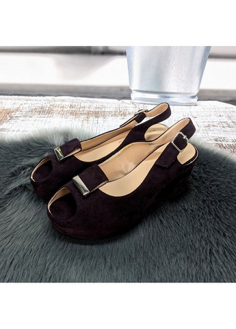 Фиолетовые босоножки женские на платформе Teet Space на резинке