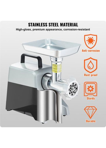 Професійна електрична м'ясорубка 1A-PG612G, 2,27 кг/хв 575 Вт Vevor (351505657)