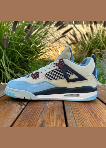 Серо-синие демисезонные кроссовки мужские nike air jordan military blue No Brand Retro 4
