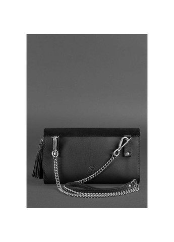 Поясная сумка женская кожаная через плечо с ремешком Элис Велюр Черный BlankNote (302008932)