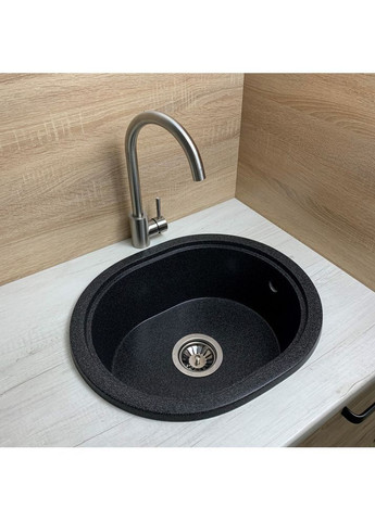 Кухонна мийка зі штучного каменю/кварцева 500х425х180мм, овальна CIRCUM Графіт (34880500425) Adamant (371191482)