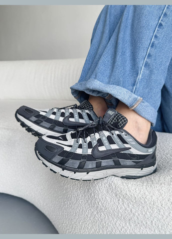 Чорні Осінні кросівки чоловічі і жіночі nike p-6000 black grey blue | найк р-6000 чорні No Brand