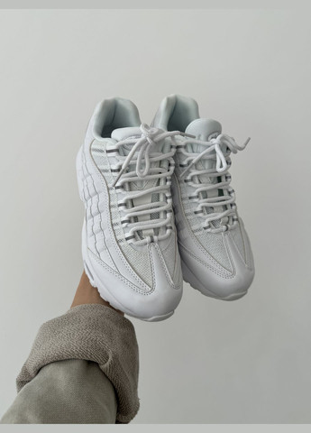 Белые демисезонные кроссовки мужские и женские nike air max 95 white | найк аир макс 95 белые No Brand