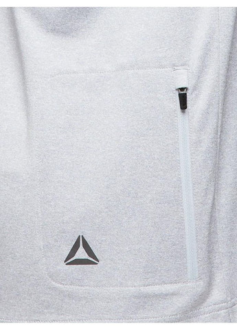 Мужской спортивный свитер с капюшоном, серого цвета, размер L Reebok slim fit (370442609)