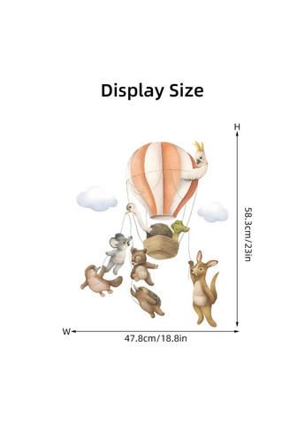 Декоративні наклейки Звірі на повітряній кулі (лист 40 х 60 см) Б156-5 BRUP (315826282)