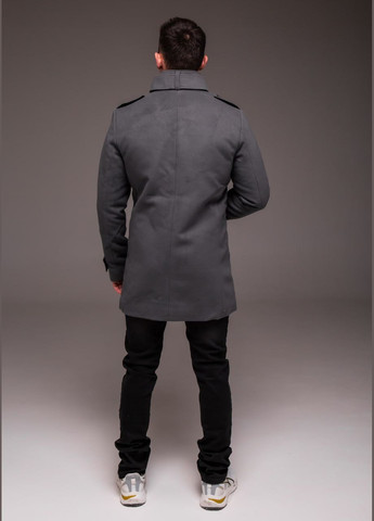 Серое демисезонное Пальто Стильное Утепленное Стеганая Подкладка Топ Качество No Brand